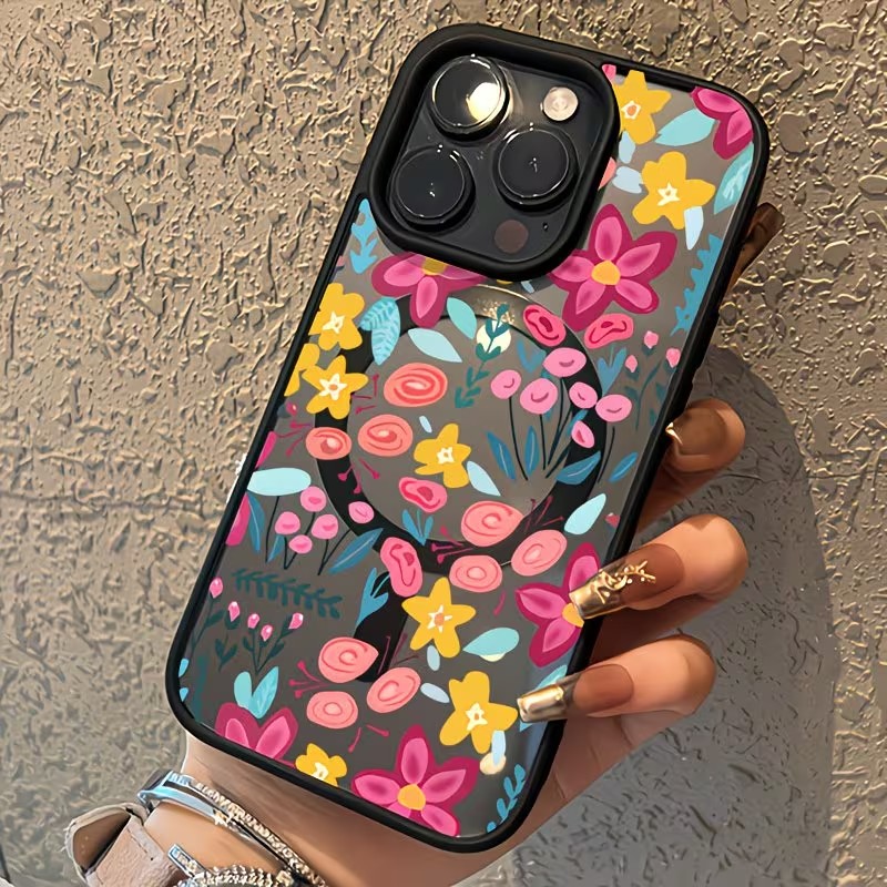 Plants X - カラフルな花柄の磁気衝撃吸収スマホケース iPhone 17 16 15 14