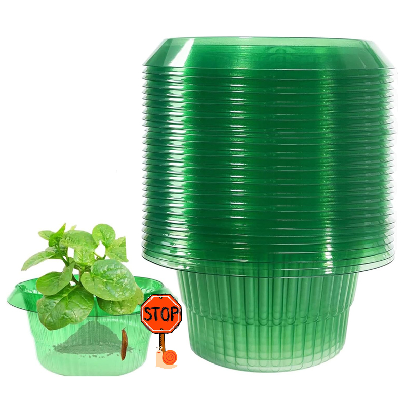 Plant Parents - 5-25 個植物ナメクジ保護リンググリーンプランターフラワーポットカタツムリ野菜カバー再利用可能な害虫駆除トラッパーガーデンツール