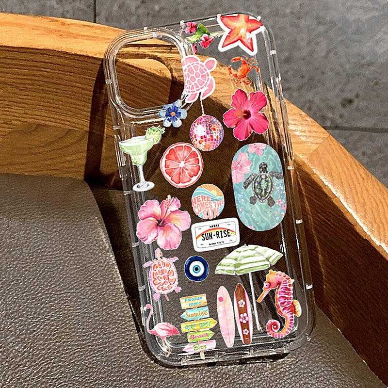Plants X - フラワーサーフボードプリントクリアケース iPhone 11 12 13 14