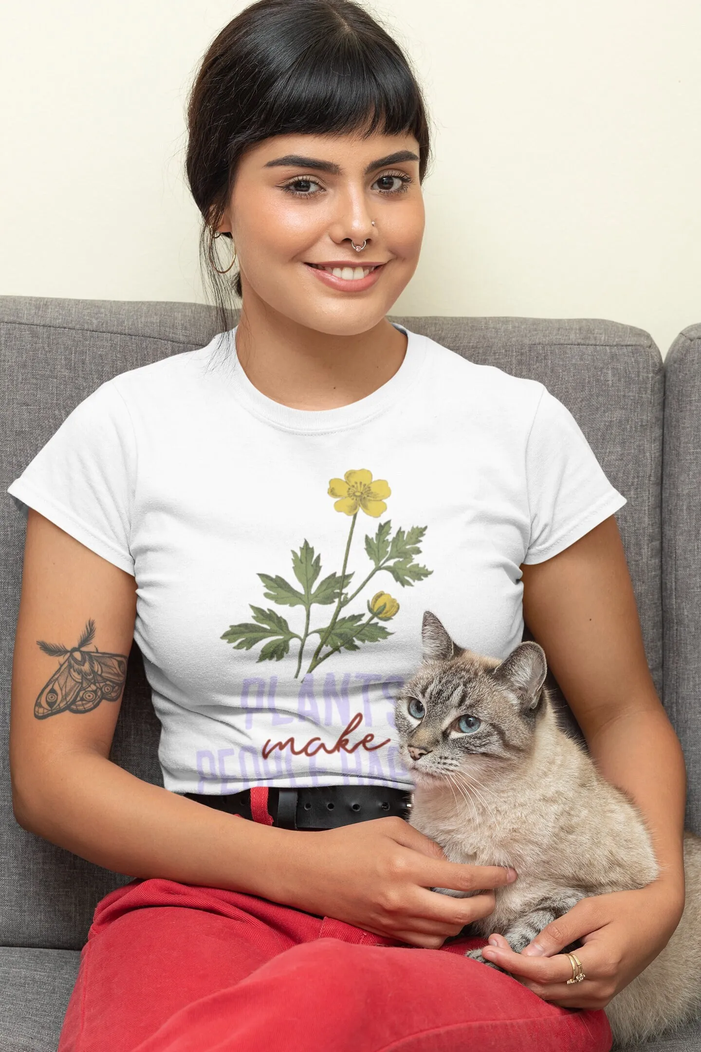 The Plant Parent - 植物は人々を幸せにしてくれる 感動的な植物愛好家 オーガニック春の花 Tシャツ