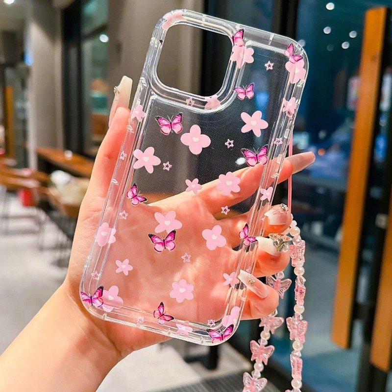 素敵な蝶と花柄のスマホケース iPhone 11 12 13 - Plants X のレビューと価格
