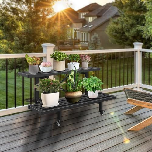 頑丈な金属製プラントスタンド 2段式 ヘビーデューティー鉢植 - Plant Parents のレビューと価格