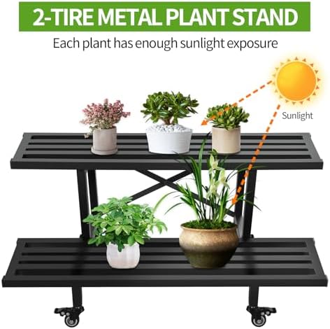 頑丈な金属製プラントスタンド 2段式 ヘビーデューティー鉢植 - Plant Parents のレビューと価格