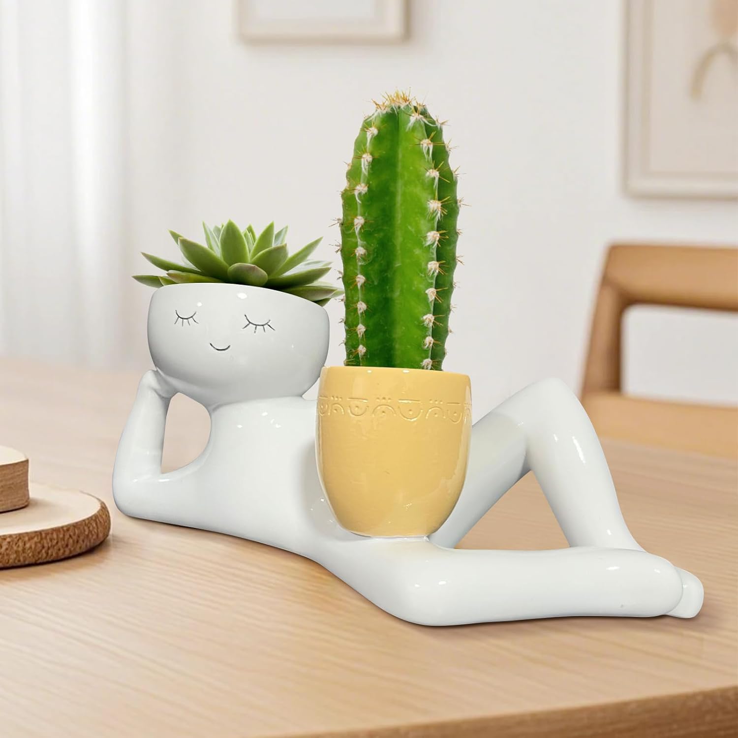 怠惰な小さな男の形をしたプランター、ユニークな植木鉢、面白い - Plant Parents のレビューと価格