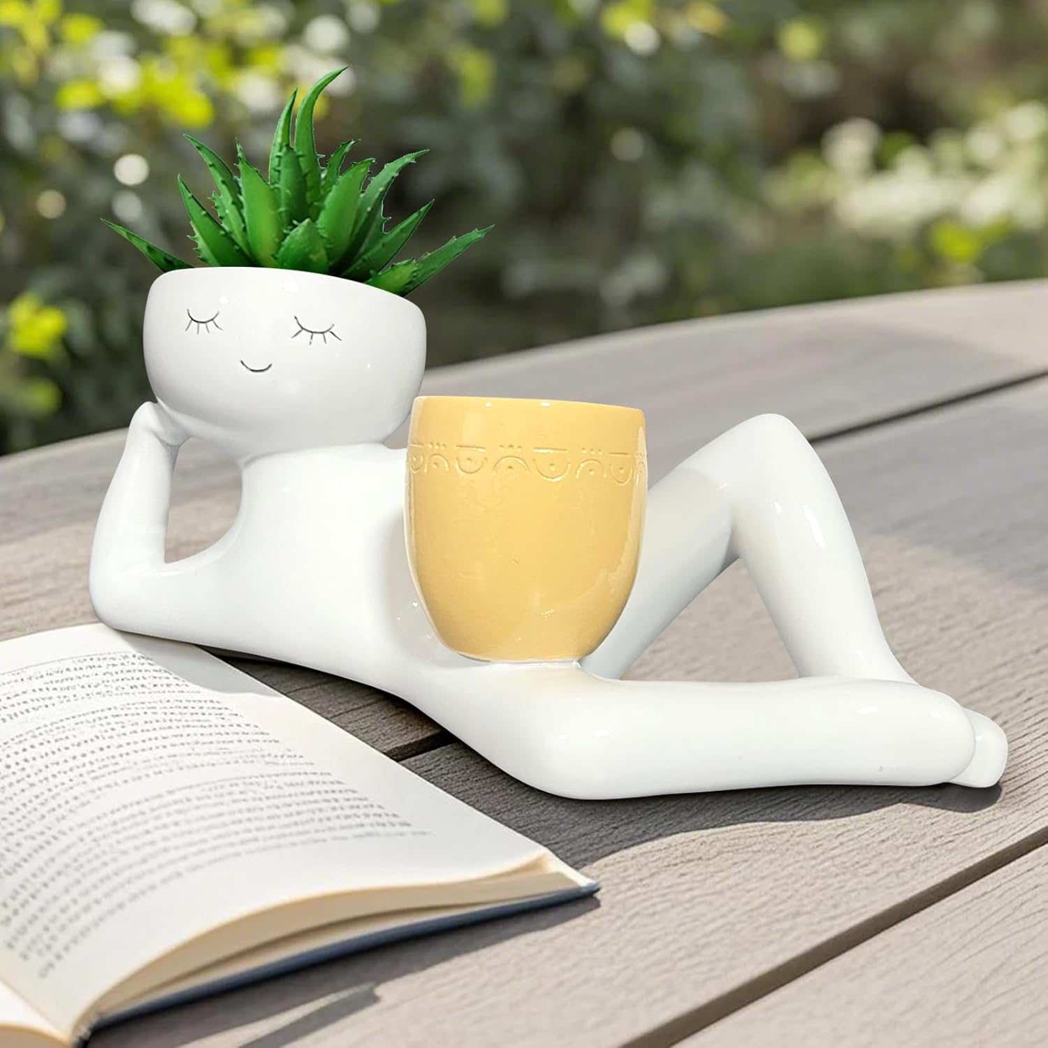 怠惰な小さな男の形をしたプランター、ユニークな植木鉢、面白い - Plant Parents のレビューと価格