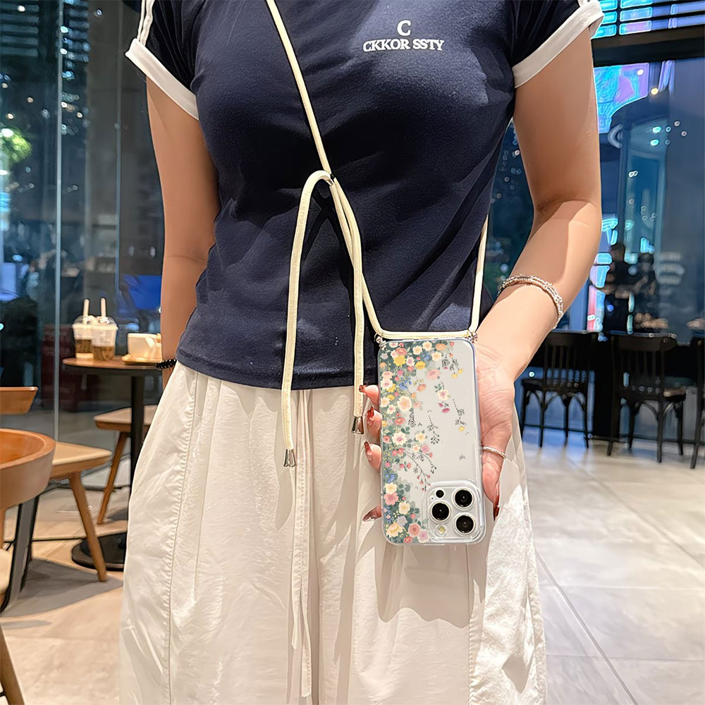 クロスボディランヤードストラップ付きスマホケース iPhon - Plants X のレビューと価格