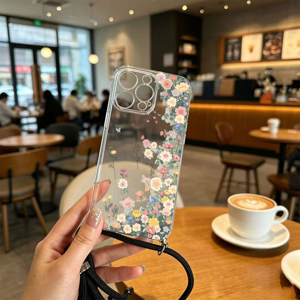 クロスボディランヤードストラップ付きスマホケース iPhon - Plants X のレビューと価格