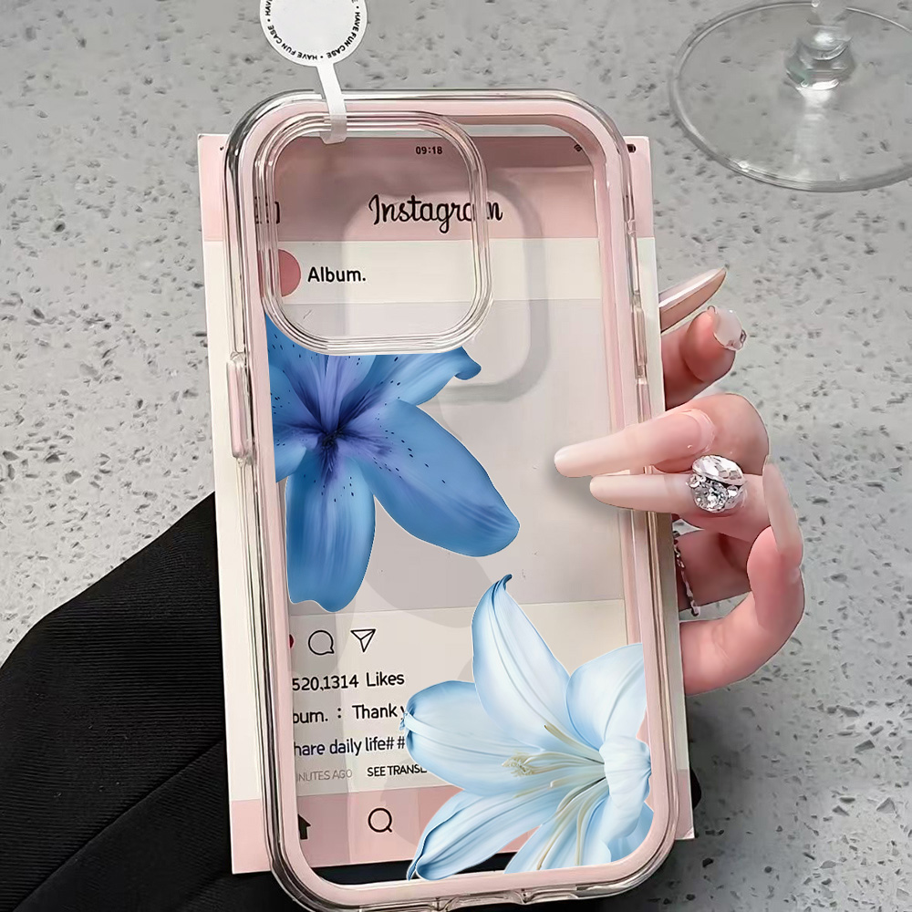 青いユリの花柄クリアスマホケース iPhone 17 13  - Plants X のレビューと価格
