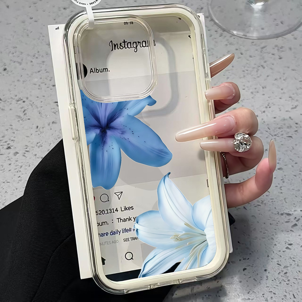 青いユリの花柄クリアスマホケース iPhone 17 13  - Plants X のレビューと価格
