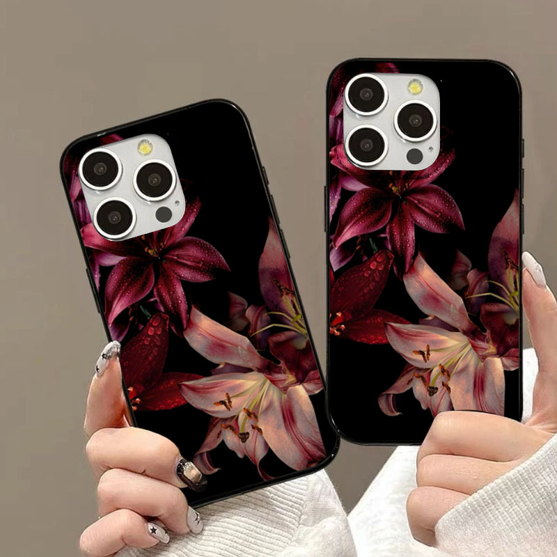 エレガントな赤いユリの花柄 iPhoneケース iPhone - Plants X のレビューと価格