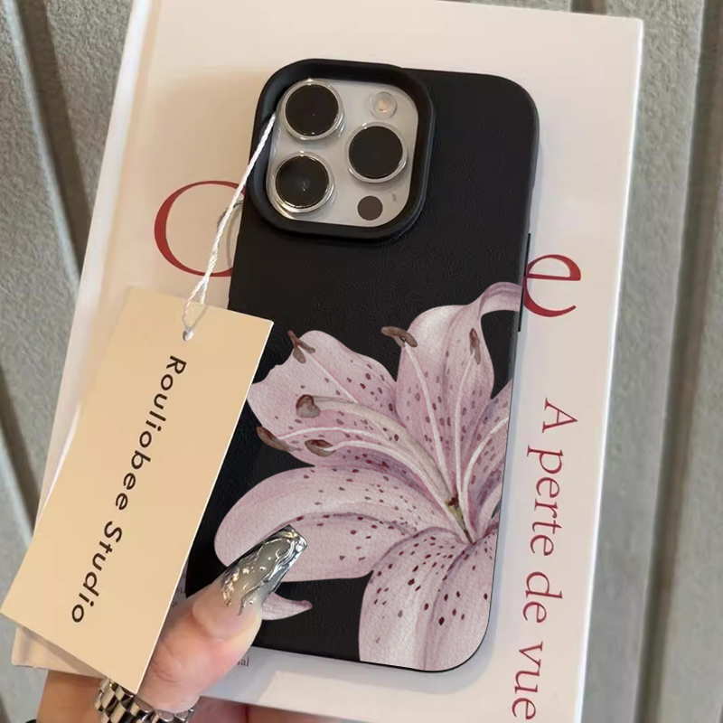 紫のユリの花柄iPhoneケース iPhone 17 16  - Plants X のレビューと価格