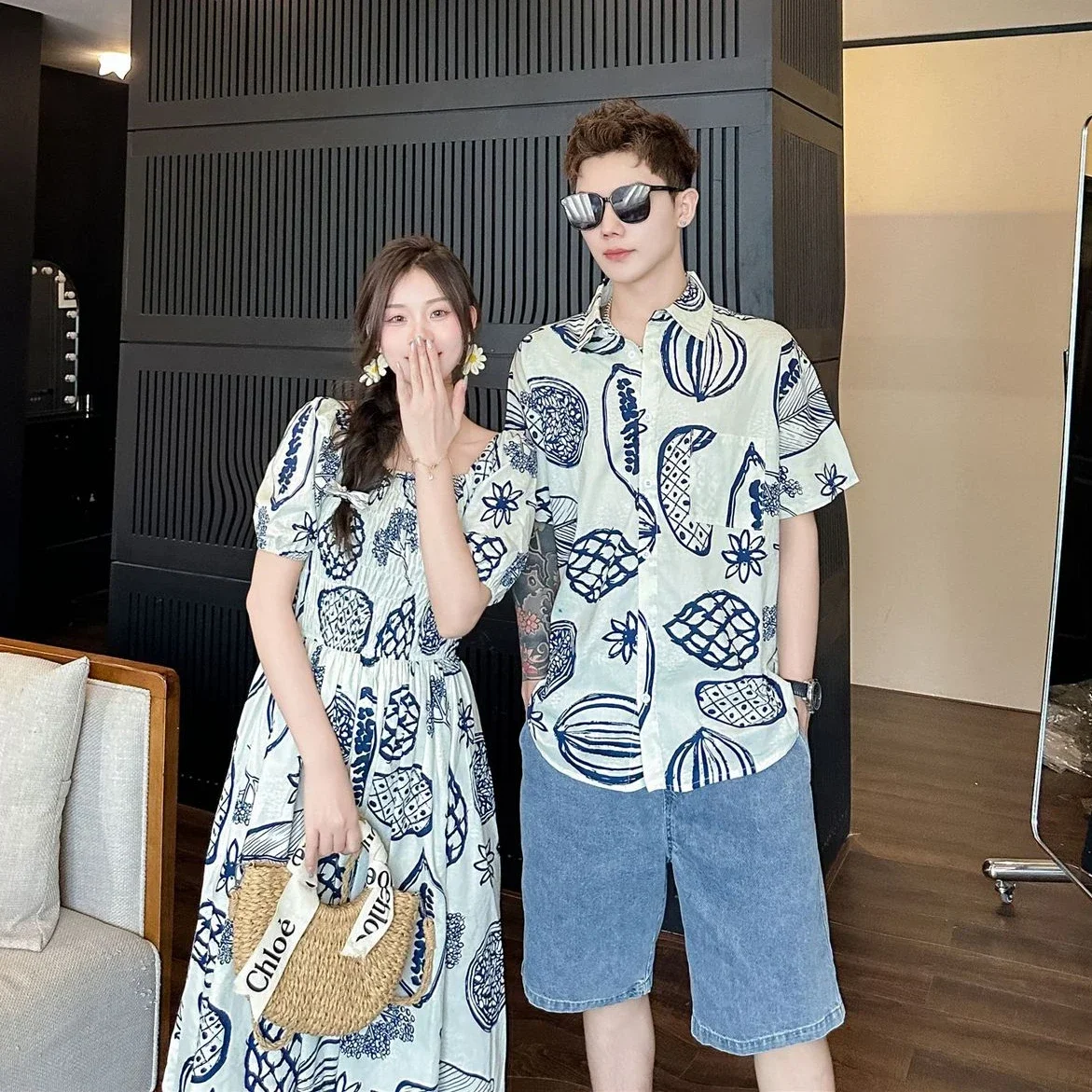 女性スモックドレス韓国姉妹家族服ママ娘兄弟服親子ドレスお父さ - The Plant Parent のレビューと価格